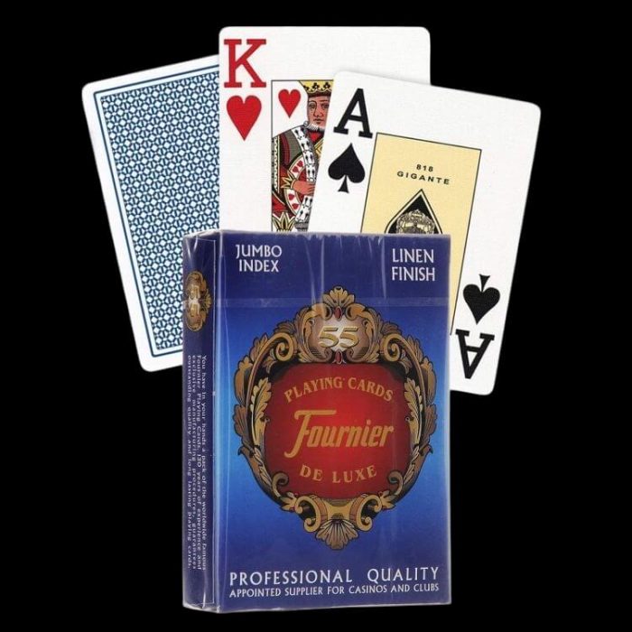 Карти за игра - 818 Linen Finish Blue - Fournier playing cards