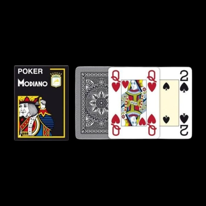 Карти за игра - 4 Corner Jumbo Black - Modiano playing cards