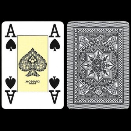 Карти за игра - 4 Corner Jumbo Black - Modiano playing cards