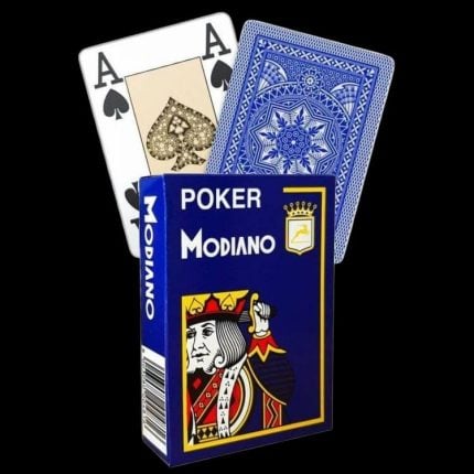 Карти за игра - 4 Corner Jumbo Blue - Modiano playing cards