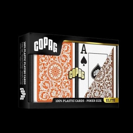 Карти за игра - Elite 1546 Jumbo Orange and Brown 2 pack - Copag playing cards