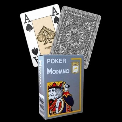 Карти за игра - 4 Corner Jumbo Grey - Modiano playing cards