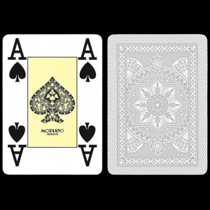 Карти за игра - 4 Corner Jumbo Grey - Modiano playing cards
