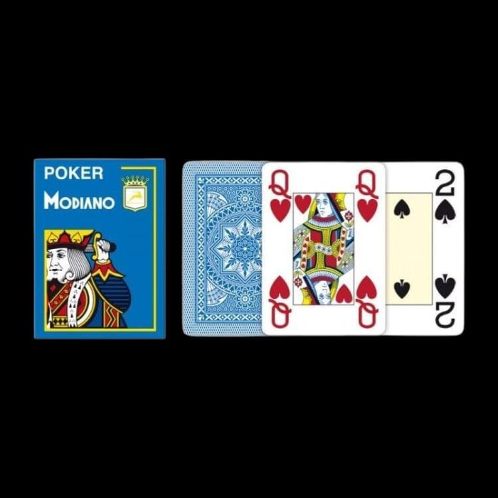 Карти за игра - 4 Corner Jumbo Light Blue - Modiano playing cards