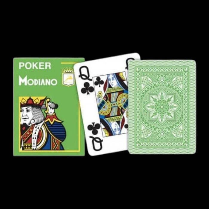 Карти за игра - 4 Corner Jumbo Light Green - Modiano playing cards