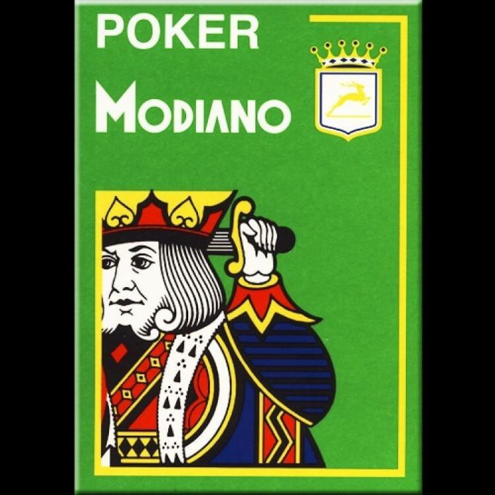 Карти за игра - 4 Corner Jumbo Light Green - Modiano playing cards