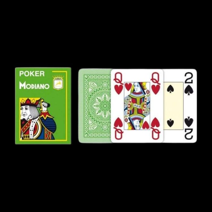 Карти за игра - 4 Corner Jumbo Light Green - Modiano playing cards