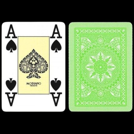 Карти за игра - 4 Corner Jumbo Light Green - Modiano playing cards