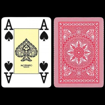 Карти за игра - 4 Corner Jumbo Red - Modiano playing cards