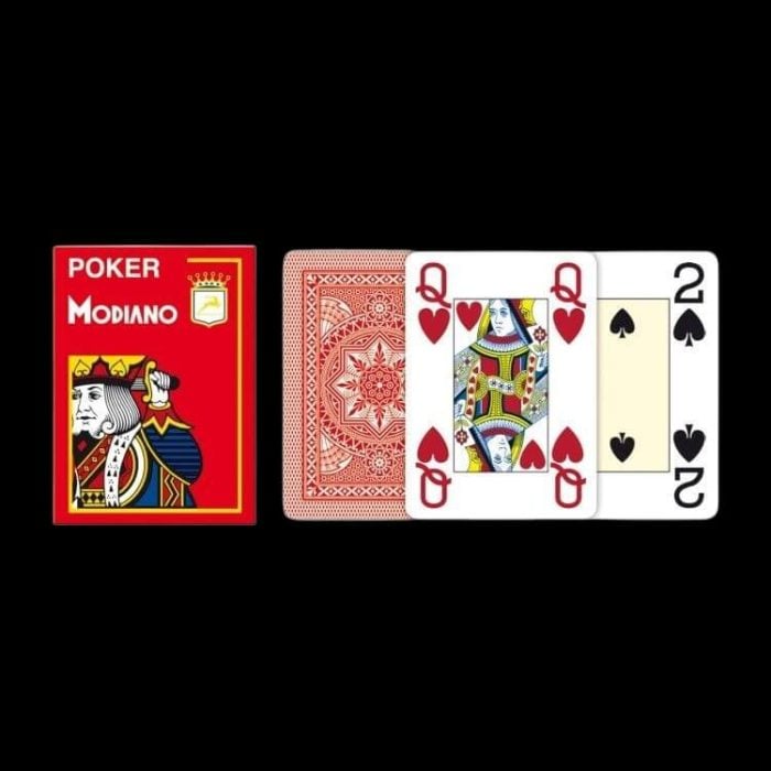 Карти за игра - 4 Corner Jumbo Red - Modiano playing cards