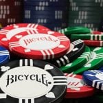 Чипове за покер - 8g 100pcs - Bicycle poker chips set комплект чипове 8 грама 100 броя clay filled с тарелка