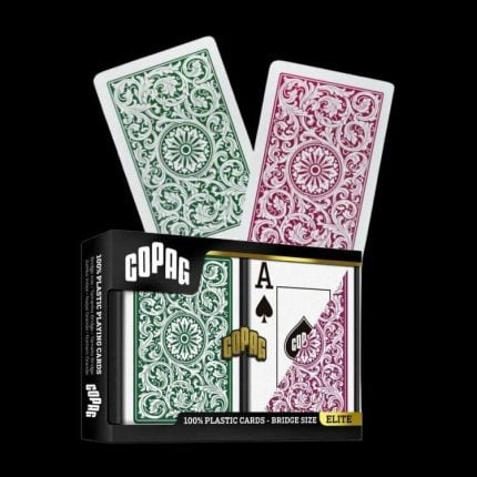 Карти за игра - Elite Bridge Jumbo Burgundy and Green 2 pack - Copag playing cards