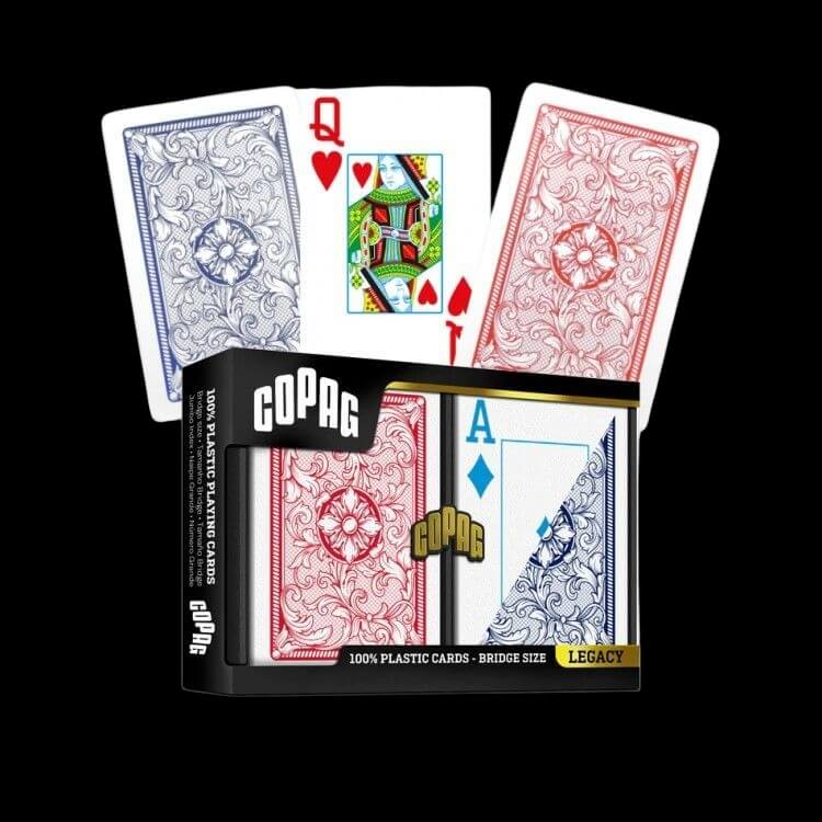Карти за игра - Legacy Bridge Jumbo 4 Color Red and Blue 2 pack - Copag playing cards Карти за игра - Legacy Bridge Jumbo 4 Color Red and Blue 2 pack - Copag playing cards