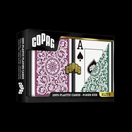 Карти за игра - Elite 1546 Jumbo Burgundy and Green 2 pack - Copag playing cards