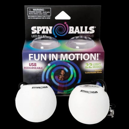 Светещи LED пойове - 80мм - Spinballs Glow.0 - USB Rechargeable - Fun in Motion LED poi