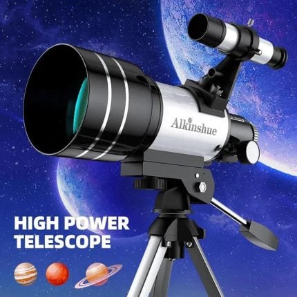 Астрономически телескоп Alkinshue 70x400мм - Комплект адаптер за телефон, статив цена