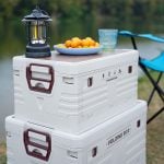 Сгъваема 2в1 кутия за съхранение и масичка за къмпинг - NILS Camp camping 2in1 folding storage box and table - NCB4002 сгъваема кутия за къмпинг къмпинг органайзер 2в1 кутия и маса масичка кутия за съхранение за багажник компактна къмпинг маса сгъваема кутия масичка цена цени