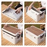 Сгъваема 2в1 кутия за съхранение и масичка за къмпинг - NILS Camp camping 2in1 folding storage box and table - NCB4002 сгъваема кутия за къмпинг къмпинг органайзер 2в1 кутия и маса масичка кутия за съхранение за багажник компактна къмпинг маса сгъваема кутия масичка цена цени