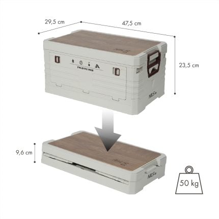 Сгъваема 2в1 кутия за съхранение и масичка за къмпинг - NILS Camp camping 2in1 folding storage box and table - NCB4002 сгъваема кутия за къмпинг къмпинг органайзер 2в1 кутия и маса масичка кутия за съхранение за багажник компактна къмпинг маса сгъваема кутия масичка цена цени