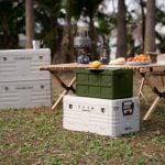 Сгъваема 2в1 кутия за съхранение и масичка за къмпинг - NILS Camp camping 2in1 folding storage box and table - NCB4007 сгъваема кутия за къмпинг къмпинг органайзер 2в1 кутия и маса масичка кутия за съхранение за багажник компактна къмпинг маса сгъваема кутия масичка цена цени