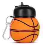 Сгъваема силиконова бутилка - NILS folding silicone cup bottle - Basketball NC4104 сгъваема чаша бутилка за вода силиконова чаша бутилка за къмпинг компактна бутилка чаша за вода чаша бутилка за пътуване къмпинг чаша бутилка сгъваема