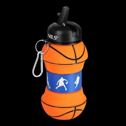 Сгъваема силиконова бутилка - NILS folding silicone cup bottle - Basketball NC4104 сгъваема чаша бутилка за вода силиконова чаша бутилка за къмпинг компактна бутилка чаша за вода чаша бутилка за пътуване къмпинг чаша бутилка сгъваема