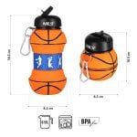 Сгъваема силиконова бутилка - NILS folding silicone cup bottle - Basketball NC4104 сгъваема чаша бутилка за вода силиконова чаша бутилка за къмпинг компактна бутилка чаша за вода чаша бутилка за пътуване къмпинг чаша бутилка сгъваема
