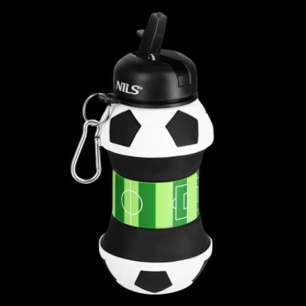 Сгъваема силиконова бутилка - NILS folding silicone cup bottle - Football NC4104 сгъваема чаша бутилка за вода силиконова чаша бутилка за къмпинг компактна бутилка чаша за вода чаша бутилка за пътуване къмпинг чаша бутилка сгъваема