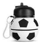 Сгъваема силиконова бутилка - NILS folding silicone cup bottle - Football NC4104 сгъваема чаша бутилка за вода силиконова чаша бутилка за къмпинг компактна бутилка чаша за вода чаша бутилка за пътуване къмпинг чаша бутилка сгъваема