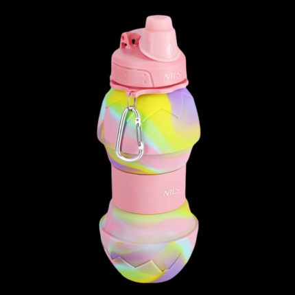 Сгъваема силиконова бутилка - NILS folding silicone cup bottle - NC4102 сгъваема чаша бутилка за вода силиконова чаша бутилка за къмпинг компактна бутилка чаша за вода чаша бутилка за пътуване къмпинг чаша бутилка сгъваема
