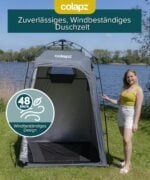 Къмпинг душ Pop Up палатка - Преносима палатка за баня и тоалетна, 2.1 м височина, водоустойчива и ветроустойчива палатка за къмпинг душ и тоалетна pop up палатка за преобличане къмпинг баня палатка преносима душ кабина къмпинг палатка за тоалетна на открито къмпинг заслон за уединение плажна съблекалня палатка цена цени