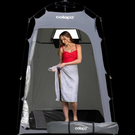 Къмпинг душ Pop Up палатка - Преносима палатка за баня и тоалетна, 2.1 м височина, водоустойчива и ветроустойчива палатка за къмпинг душ и тоалетна pop up палатка за преобличане къмпинг баня палатка преносима душ кабина къмпинг палатка за тоалетна на открито къмпинг заслон за уединение плажна съблекалня палатка цена цени