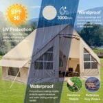 Надуваема палатка за къмпинг 4-6 човека DanCoom - водоустойчива 3000 мм., UV защита и с лесен монтаж бързо сглобяване, водоустойчива DanCoom надуваема палатка палатка без сглобяване глемпинг палатка лесна палатка за къмпинг с включена помпа голяма надуваема палатка семейна палатка бърз монтаж лукзосна палатка за глемпинг къмпинг цена цени