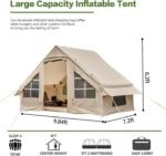 Надуваема палатка за къмпинг 4-6 човека DanCoom - водоустойчива 3000 мм., UV защита и с лесен монтаж бързо сглобяване, водоустойчива DanCoom надуваема палатка палатка без сглобяване глемпинг палатка лесна палатка за къмпинг с включена помпа голяма надуваема палатка семейна палатка бърз монтаж лукзосна палатка за глемпинг къмпинг цена цени