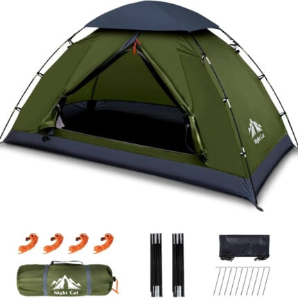 Палатка за къмпинг за 1 човек Night Cat – лека, водоустойчива 3000мм, лесен монтаж ултралека палатка водоустойчива палатка палатка за планина палатка лека компактна палатка за туризъм малка палатка за раница цена цени