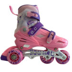 Регулируеми ролери и кънки 4в1 - Размер 31-42 - G&C BW125 adjustable roller-inline skates 4in1 pink ролери 4 в 1 регулируеми ролери за деца ролер и и кънки комплект Inline ролери Inline skates детски ролери регулируеми кънки за лед кънки за хокей четириколесни ролкови кънки ролери размер 31-42 цена цени