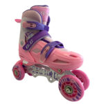 Регулируеми ролери и кънки 4в1 - Размер 31-42 - G&C BW125 adjustable roller-inline skates 4in1 pink ролери 4 в 1 регулируеми ролери за деца ролер и и кънки комплект Inline ролери Inline skates детски ролери регулируеми кънки за лед кънки за хокей четириколесни ролкови кънки ролери размер 31-42 цена цени