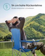 Сгъваем къмпинг стол Songmics комплект от 2 броя - Здрав, до 150 кг., с поставка за чаша, удобен стол за риболов, плаж и градина къмпинг стол с поставка за чаша здрав сгъваем стол до 150 кг. стол за риболов и къмпинг преносим стол за плаж и градина удобен къмпинг стол с облегалка цена цени