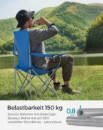 Сгъваем къмпинг стол Songmics комплект от 2 броя - Здрав, до 150 кг., с поставка за чаша, удобен стол за риболов, плаж и градина къмпинг стол с поставка за чаша здрав сгъваем стол до 150 кг. стол за риболов и къмпинг преносим стол за плаж и градина удобен къмпинг стол с облегалка цена цени