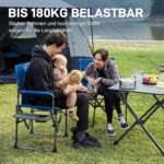 Сгъваем къмпинг стол с масичка Ever Advanced - до 180 кг, с поставка и джоб, удобен за къмпинг, риболов и пикник режисьорски къмпинг стол здрав къмпинг стол до 180 кг стол за риболов с маса преносим стол споставка за чаша удобен стол за къмпинг и пикник цена цени