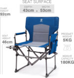 Сгъваем къмпинг стол с масичка Ever Advanced - до 180 кг, с поставка и джоб, удобен за къмпинг, риболов и пикник режисьорски къмпинг стол здрав къмпинг стол до 180 кг стол за риболов с маса преносим стол споставка за чаша удобен стол за къмпинг и пикник цена цени