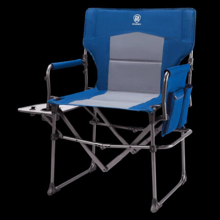 Сгъваем къмпинг стол с масичка Ever Advanced - до 180 кг, с поставка и джоб, удобен за къмпинг, риболов и пикник режисьорски къмпинг стол здрав къмпинг стол до 180 кг стол за риболов с маса преносим стол споставка за чаша удобен стол за къмпинг и пикник цена цени