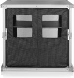 Сгъваем къмпинг шкаф кухня Campart - Преносим шкаф с рафтове, алуминиева конструкция, идеален за къмпинг, каравана и палатка къмпинг шкаф с рафтове преносима къмпинг кухня шкаф шкаф за къмпинг оборудване сгъваем шкаф за палатка шкаф за каравана и кемпер цена цени