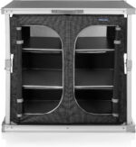 Сгъваем къмпинг шкаф кухня Campart - Преносим шкаф с рафтове, алуминиева конструкция, идеален за къмпинг, каравана и палатка къмпинг шкаф с рафтове преносима къмпинг кухня шкаф шкаф за къмпинг оборудване сгъваем шкаф за палатка шкаф за каравана и кемпер цена цени