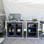 Сгъваем къмпинг шкаф кухня Campart - Преносим шкаф с рафтове, алуминиева конструкция, идеален за къмпинг, каравана и палатка къмпинг шкаф с рафтове преносима къмпинг кухня шкаф шкаф за къмпинг оборудване сгъваем шкаф за палатка шкаф за каравана и кемпер цена цени