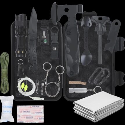 18в1 Veuwolm survival kit - Професионален комплект за оцеляване с нож, фенер и outdoor инструменти цена цени survival kit комплект за оцеляване emergency survival kit outdoor survival equipment survival gear за къмпинг комплект за оцеляване за къмпинг survival kit за планина emergency kit outdoor bushcraft комплект тактически survival комплект професионален комплект за оцеляване за къмпинг и туризъм survival kit с нож, фенер и fire starter emergency комплект за outdoor приключения survival equipment за bushcraft и hiking подарък за мъж любител на къмпинг и оцеляване
