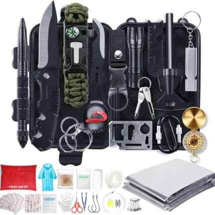 246в1 survival kit за къмпинг и аварийни ситуации LC-dolida - Комплект за оцеляване с първа помощ и outdoor инструменти комплект за оцеляване survival kit emergency kit авариен комплект тактически комплект outdoor survival kit комплект за къмпинг комплект за извънредни ситуации survival gear първа помощ за автомобил комплект за планина бушкрафт комплект подарък за мъж комплект за бедствия къмпинг аксесоари туристическо оборудване EDC комплект outdoor оборудване tactical survival kit комплект за спешни случаи цена цени