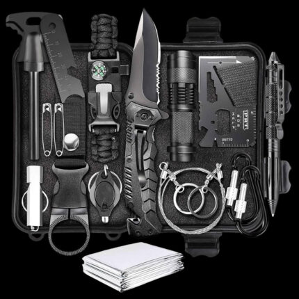 15в1 survival kit за къмпинг и аварийни ситуации LC-dolida - Комплект за оцеляване с първа помощ и outdoor инструменти комплект за оцеляване survival kit за автомобил аварийно оборудване за къмпинг outdoor survival комплект комплект за първа помощ и оцеляване тактическо survival оборудване комплект за бушкрафт подарък за мъж къмпинг комплект за спешни ситуации survival аксесоари за туризъм къмпинг комплект за оцеляване авариен комплект за кола оборудване за планина и туризъм survival gear за приключения цена цени