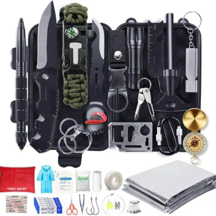 54в1 survival kit за къмпинг и аварийни ситуации LC-dolida - Комплект за оцеляване с първа помощ и outdoor инструменти комплект за оцеляване survival kit emergency kit авариен комплект тактически комплект outdoor survival kit комплект за къмпинг комплект за извънредни ситуации survival gear първа помощ за автомобил комплект за планина бушкрафт комплект подарък за мъж комплект за бедствия къмпинг аксесоари туристическо оборудване EDC комплект outdoor оборудване tactical survival kit комплект за спешни случаи цена цени