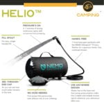 Душ за къмпинг с налягане Nemo Helio 11L - Portable camping shower за outdoor, кемпер, плаж и пътуване цена цени преносим душ за къмпинг portable camping shower camping pressure shower outdoor shower system душ за кемпер portable outdoor shower camping accessories мобилен душ за палатка къмпинг оборудване туристически душ travel shower system outdoor hygiene solution pressure camping shower portable pressure shower душ за пътуване душ за каравана camping shower kit outdoor camping equipment